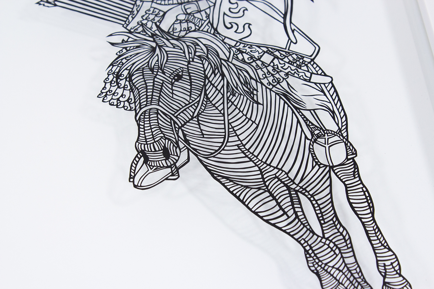 paper cut out mongolina warrior archer paper handmade art fine art