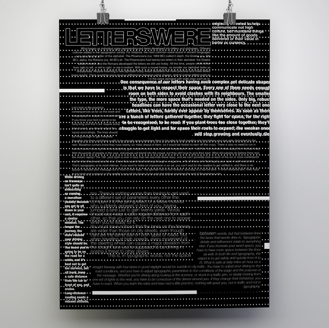 black and white graphic design  Layout page layout poster collection Poster Design type typeplay typographic poster typography  