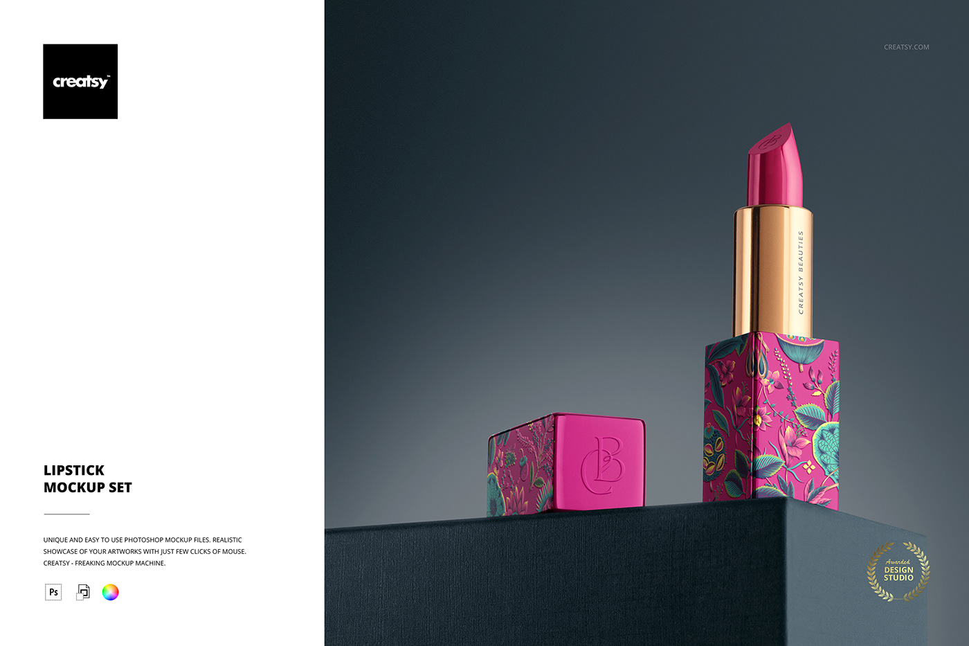 beauty branding  company creatsy identity lipstick makeup mock-up Mockup template
