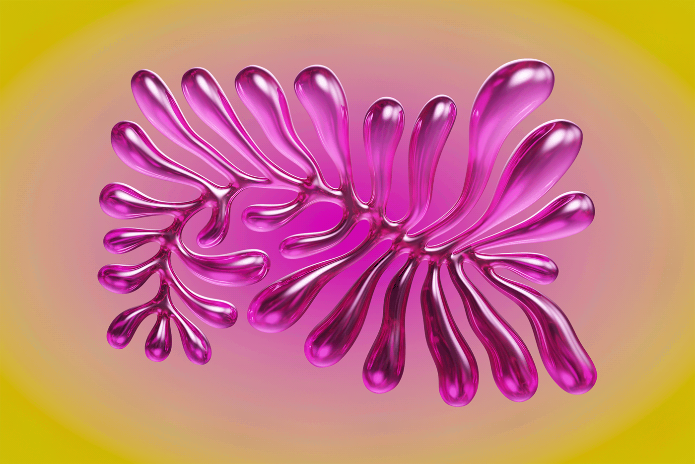 3D shapes floral abstract plants future Liquid cyber futuristic 3D 3D Floral