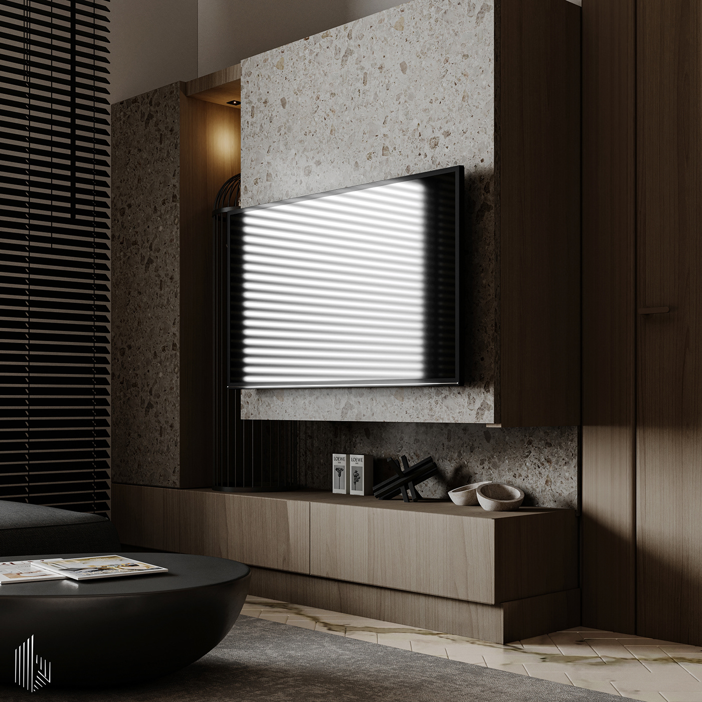 living room living living room design modern grey minimal interior design  Interior visualization