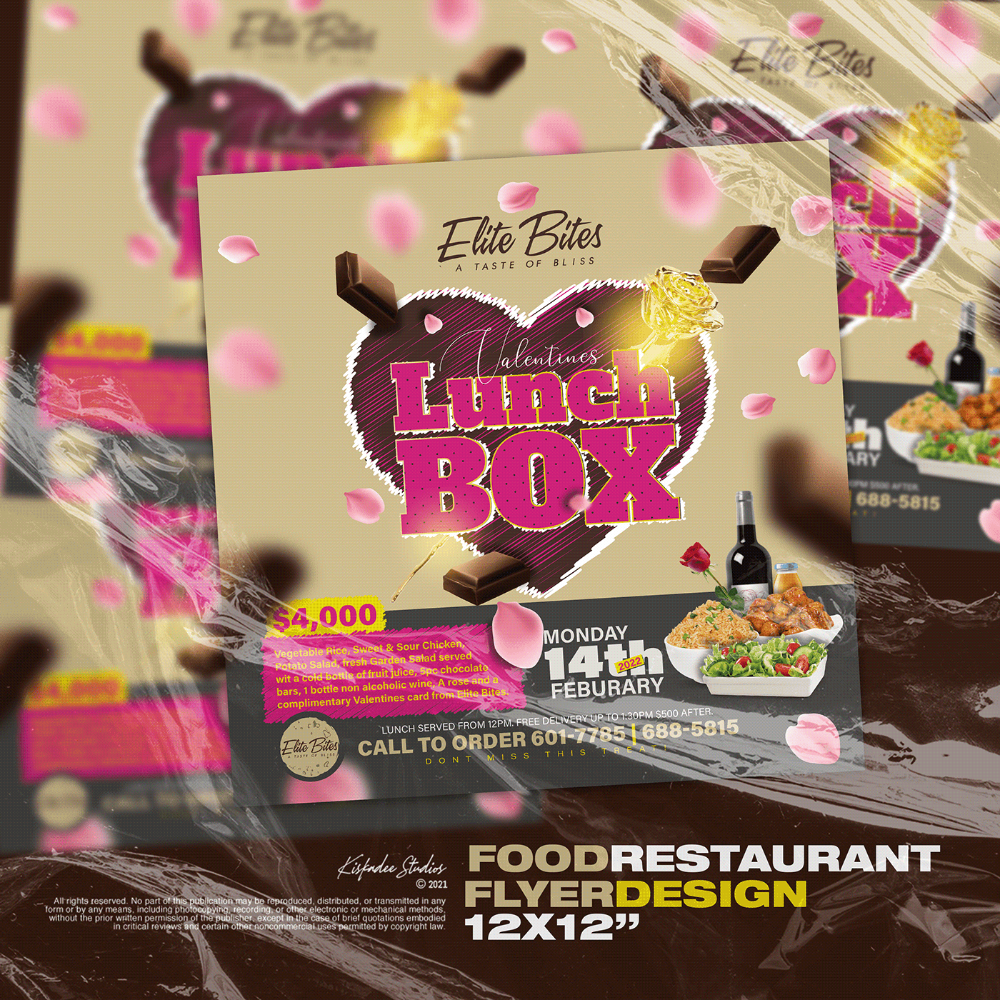 Food  Valentine's Day typography   flyer poster graphic design  Guyana
