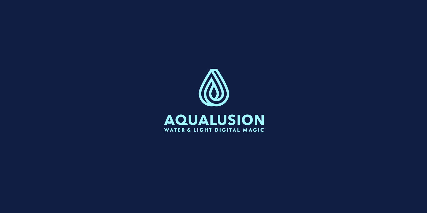 logo aqua illusion Logotype logos minimal identity branding  Logo Design mark