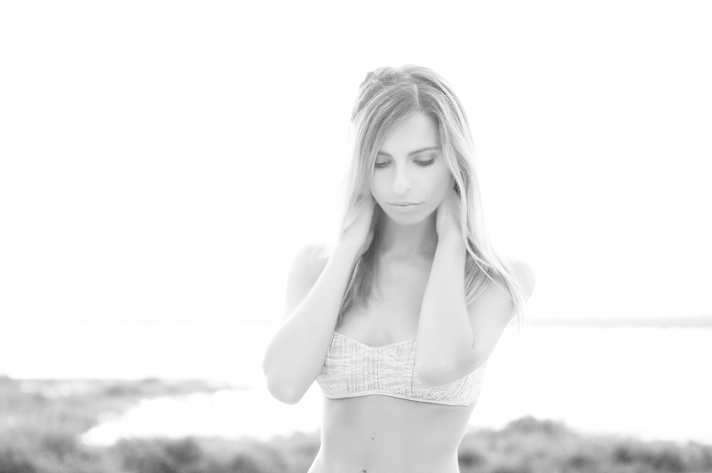 summer bikini sensual model posing blonde