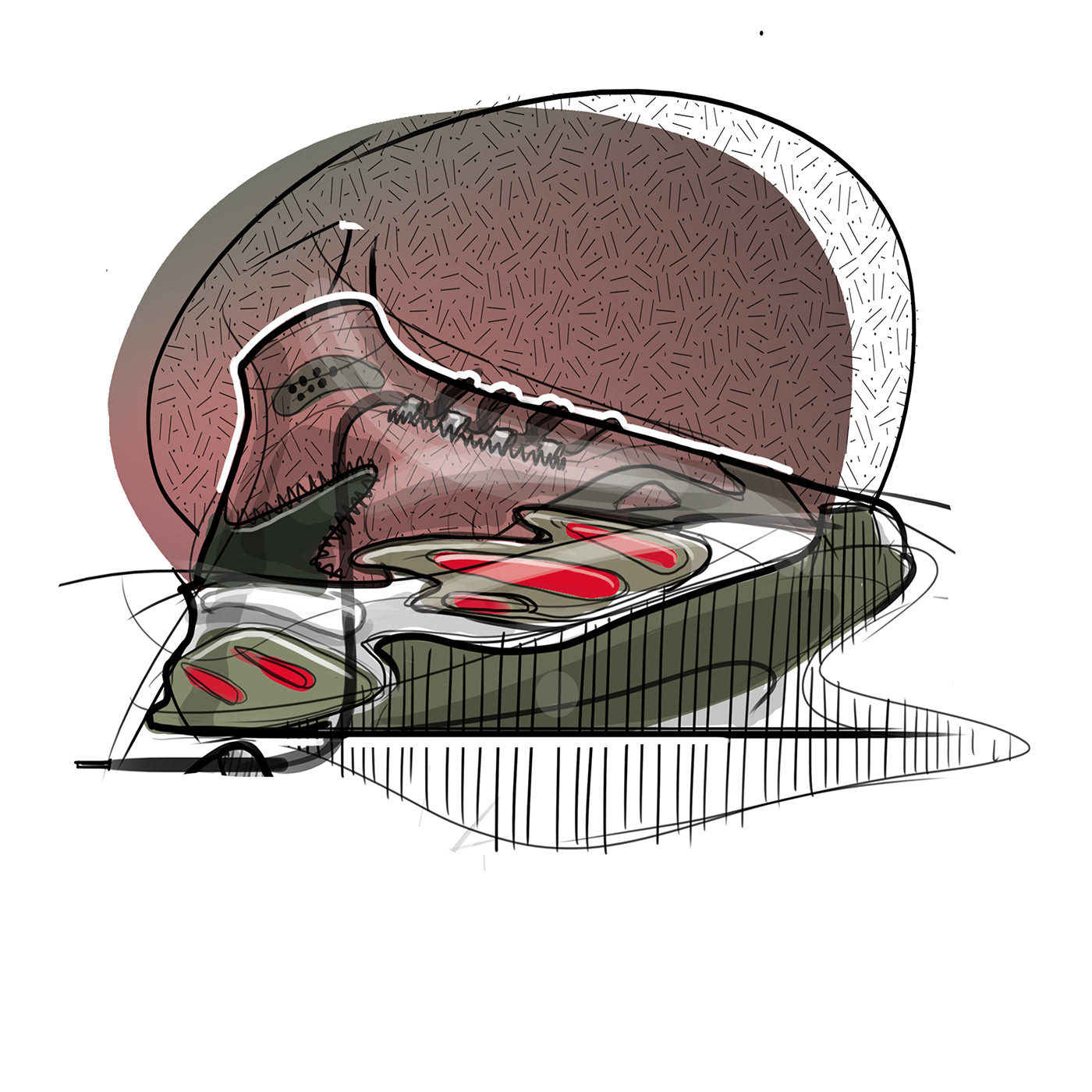 footwear illutration rendering shoes sketch sneakers
