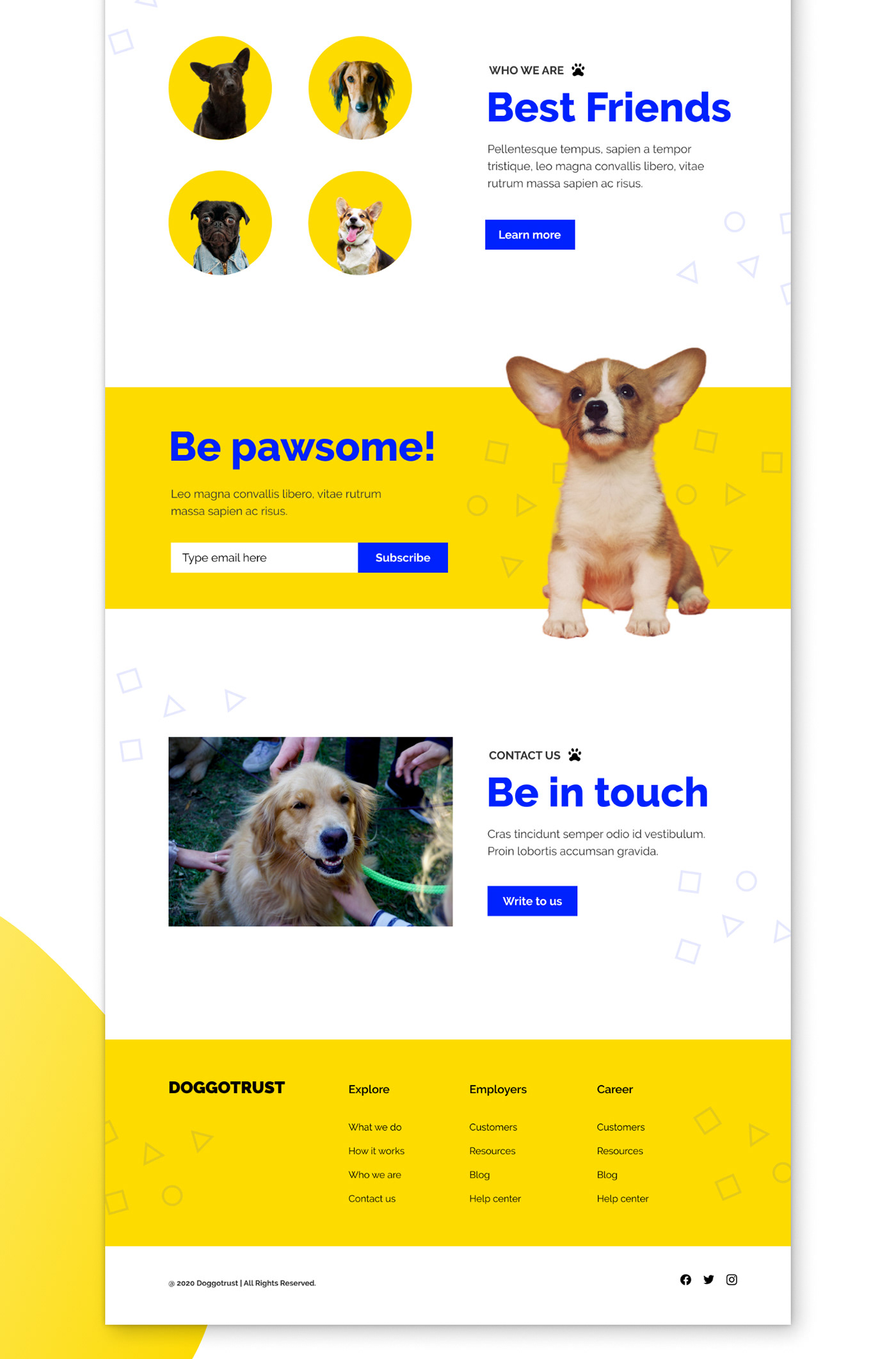 business digital dog dogs Figma landing page pets UI ux Web Design 