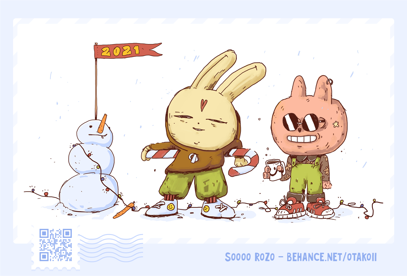 Character free graphic design  happy new year ILLUSTRATION  post postcard wallpaper xmass арт