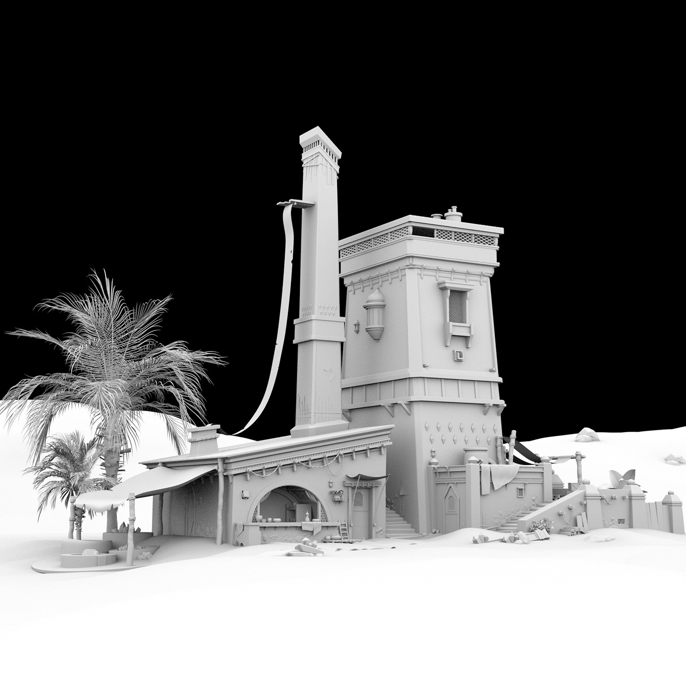 middleeast building 3D 3d modeling Render architecture blender blender3d autodesk maya
