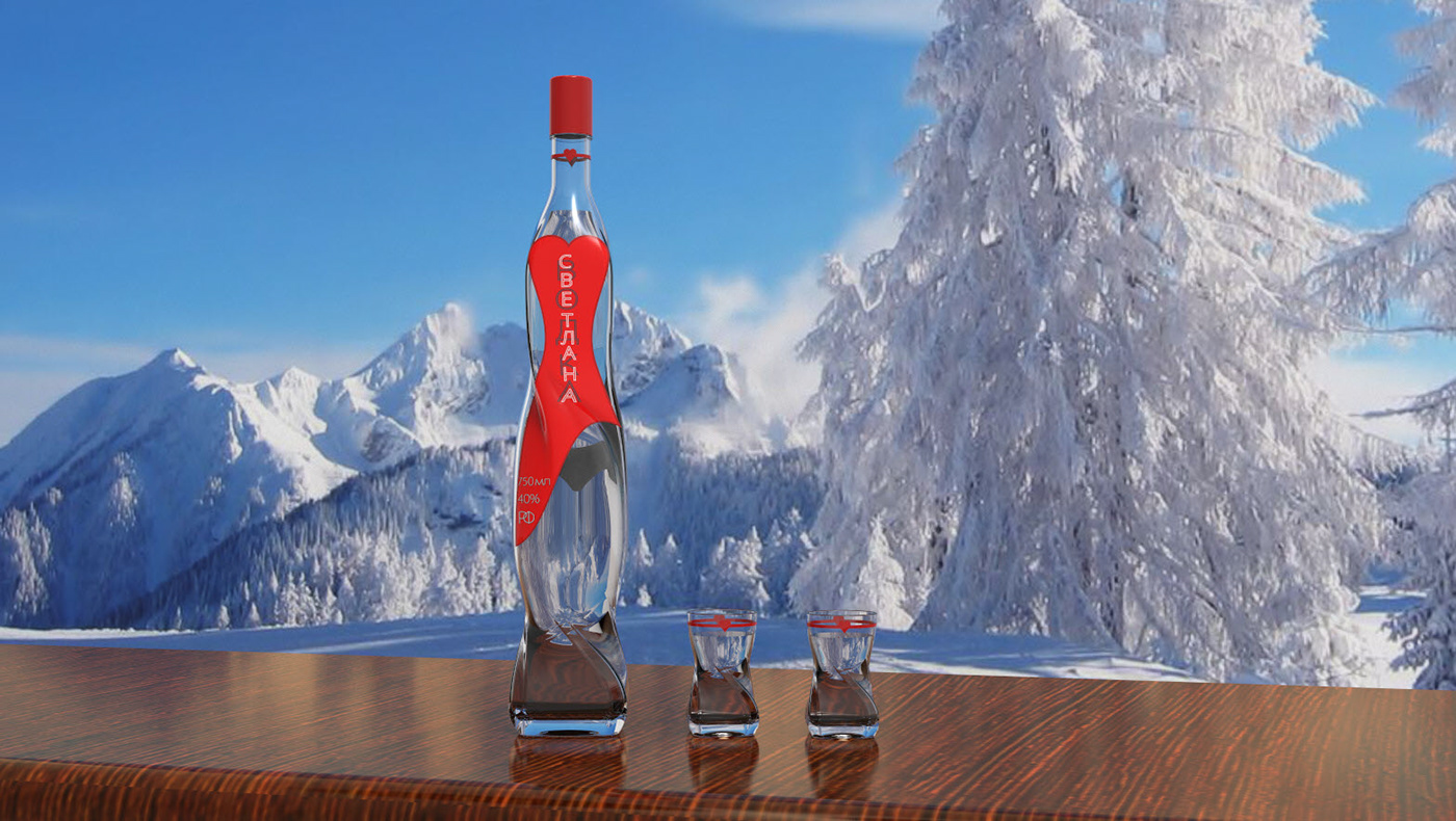 3D 3d modeling 3D Modelling bottle design Brand Design branding  label design product design  product designer vodka bottle