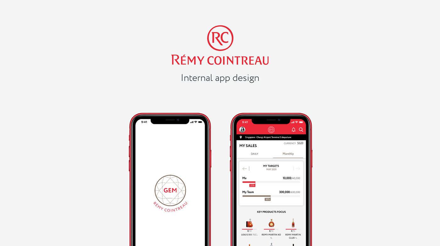 app design Cognac mobile Performance sells tracking spirit UI UI/UX Design ux