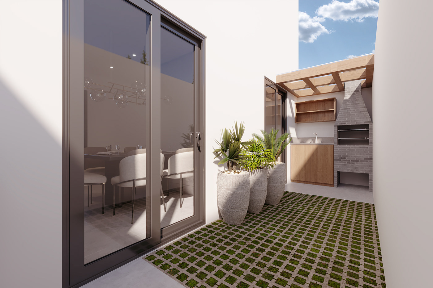 3D 3dsmax CoronaRender  fachada GEMINADA Illustrator photoshop Render Residence