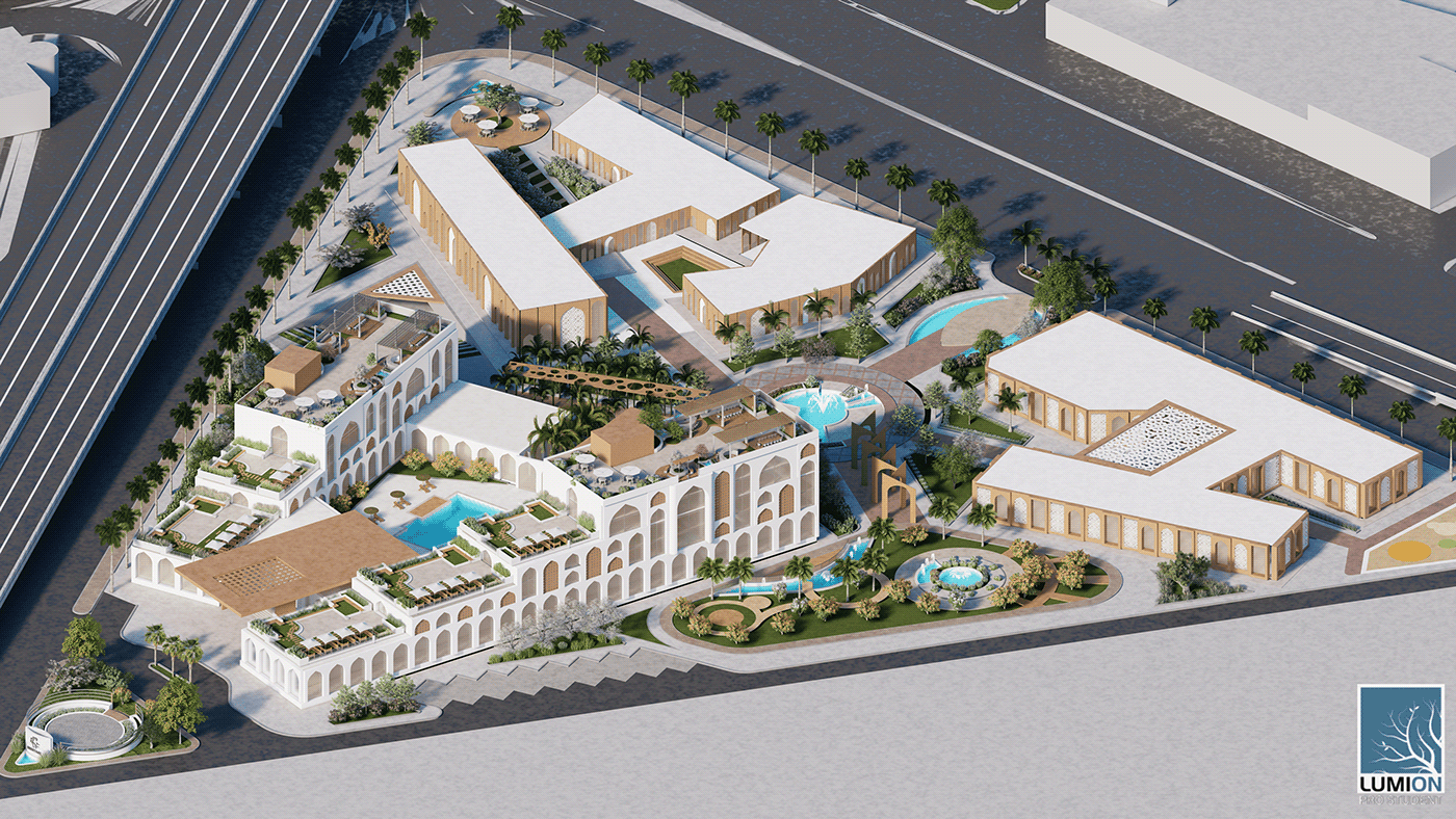 Urban Design Landscape architecture visualization Render 3D design hotels heliopolis