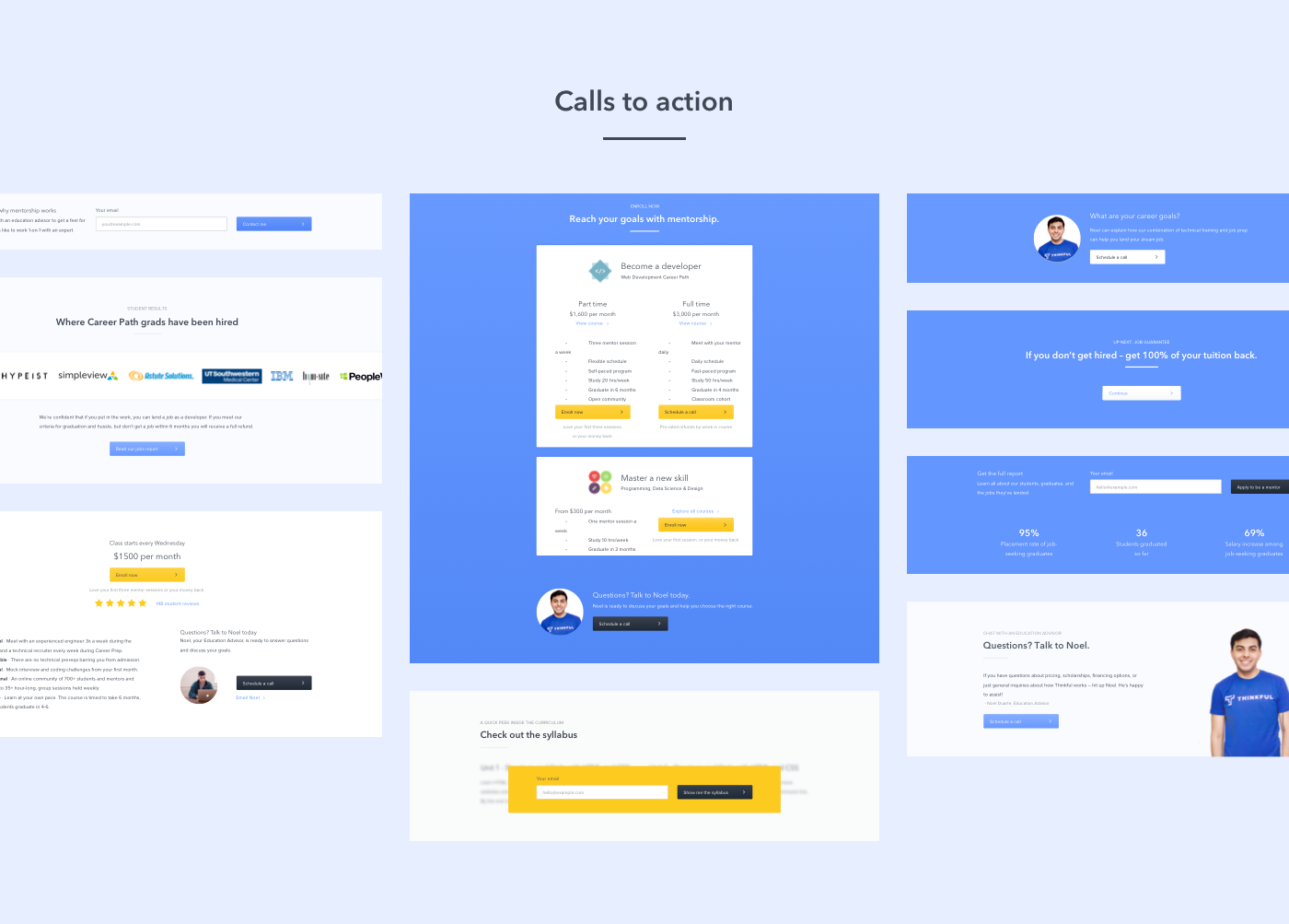 Style Guide blue eduation Students online bootcamp UI