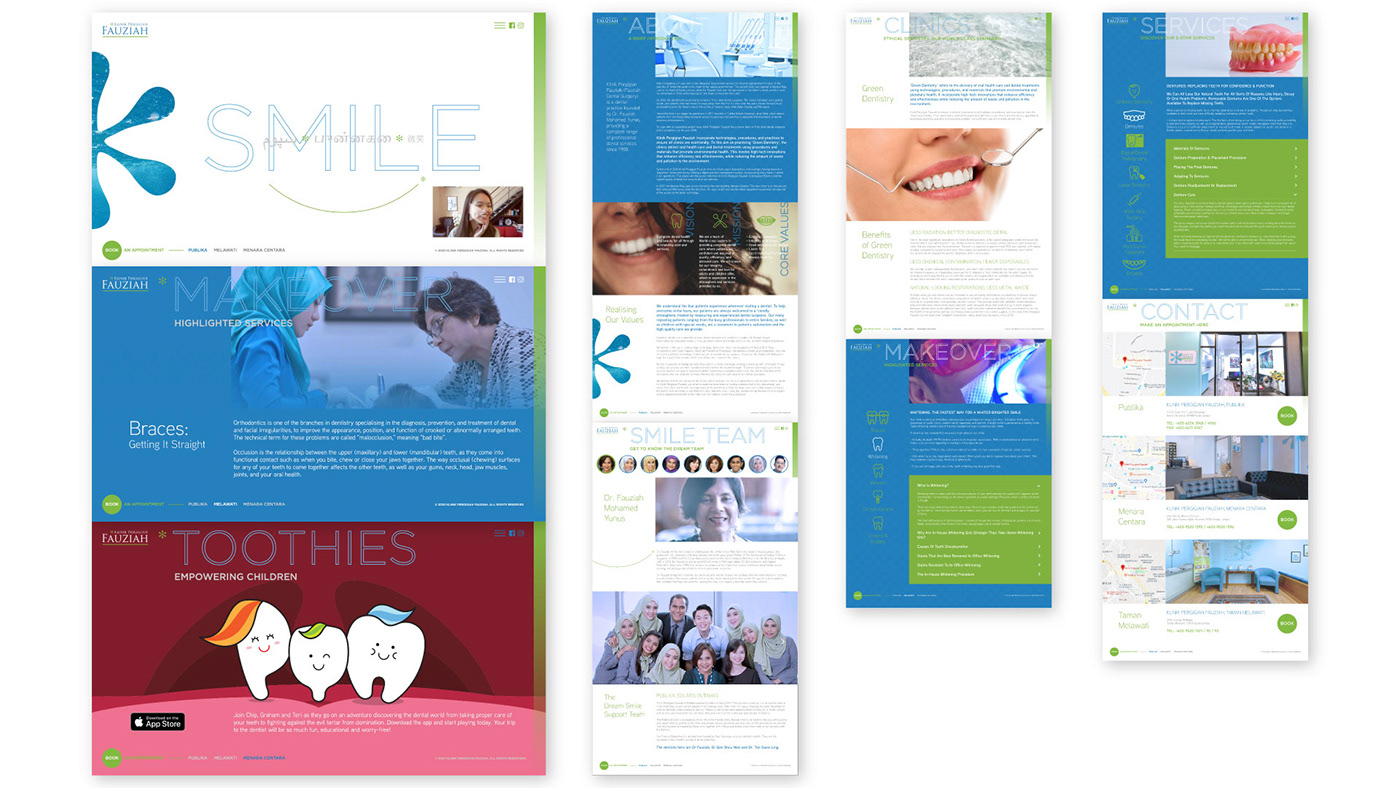 dental dentist digital klinik pergigian fauziah online revamped UI ux Web Design  Website