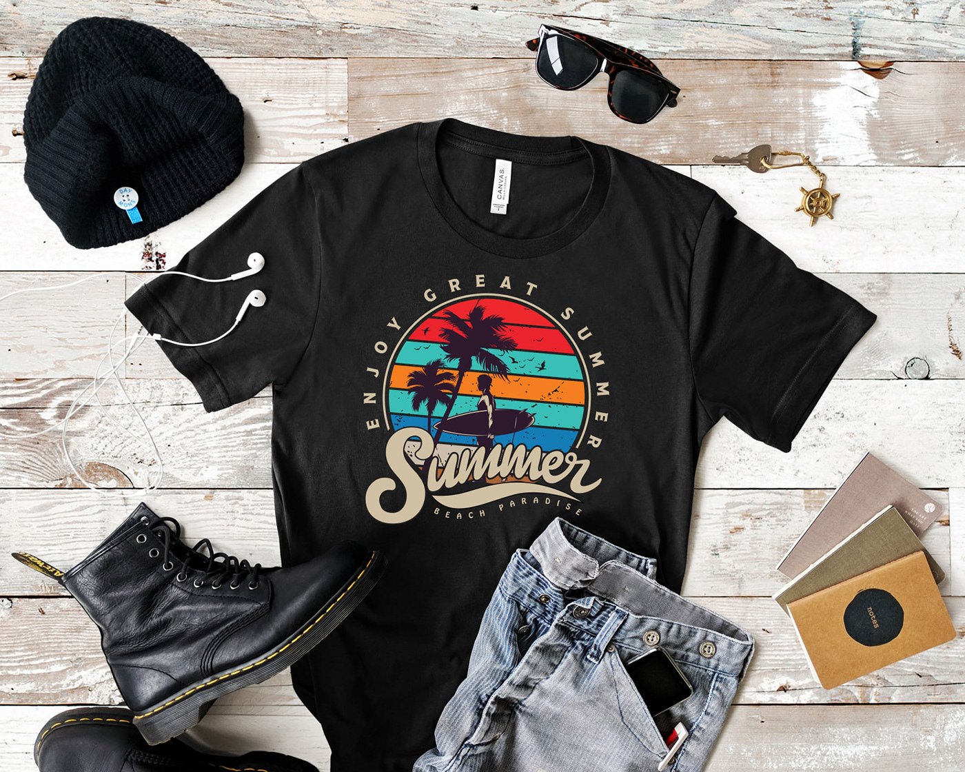 Beach T-shirt beach t-shirt design custom t-shirt graphic design  POD summer tshirt design T-Shirt Design t-shirts trendy typography  
