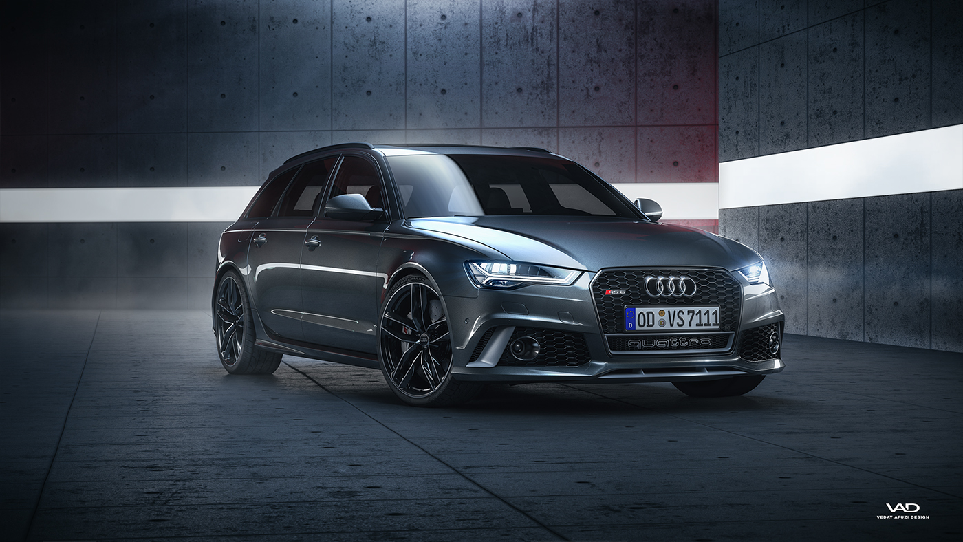 Audi rs rs6 quattro Render vray V-ray Vrayforc4d rendering carpaint closeup