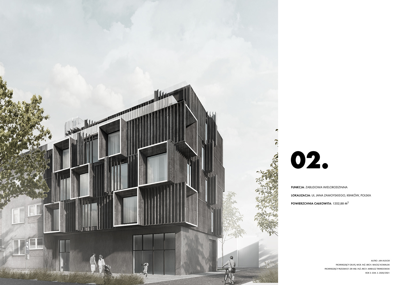architecture cracow house Infill sketch visualization