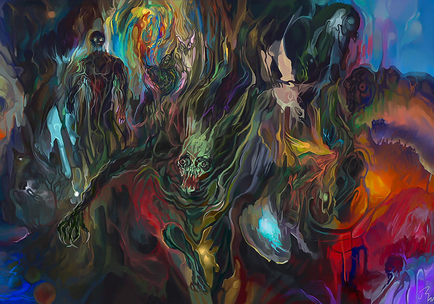 Digital Art  ILLUSTRATION  painting   surreal abstract horror anthem