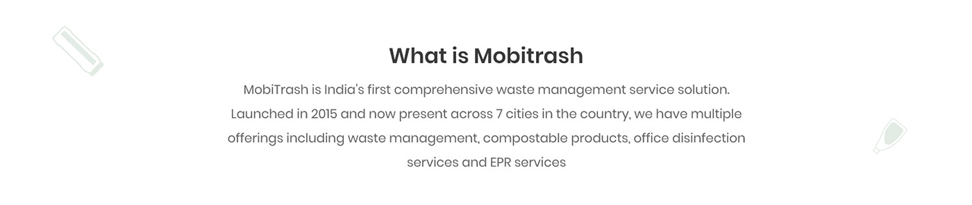CaseStudy Creative Design end to end ePR landing page MOBITRASH PLASTIC WASTE MANAGEMENT recycle uiux Website