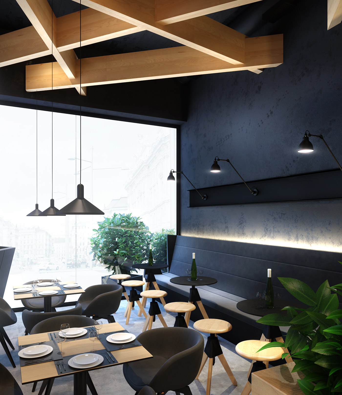 caffee design visualization 3D Bristol rendering art restaurant cafe bar