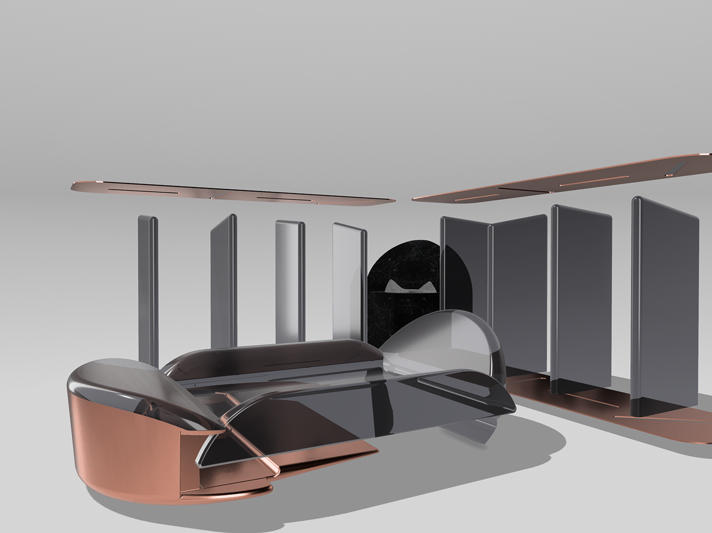 3D architecture bathroom furniture Interior interior design  science electromagnetic futuristic superconductor