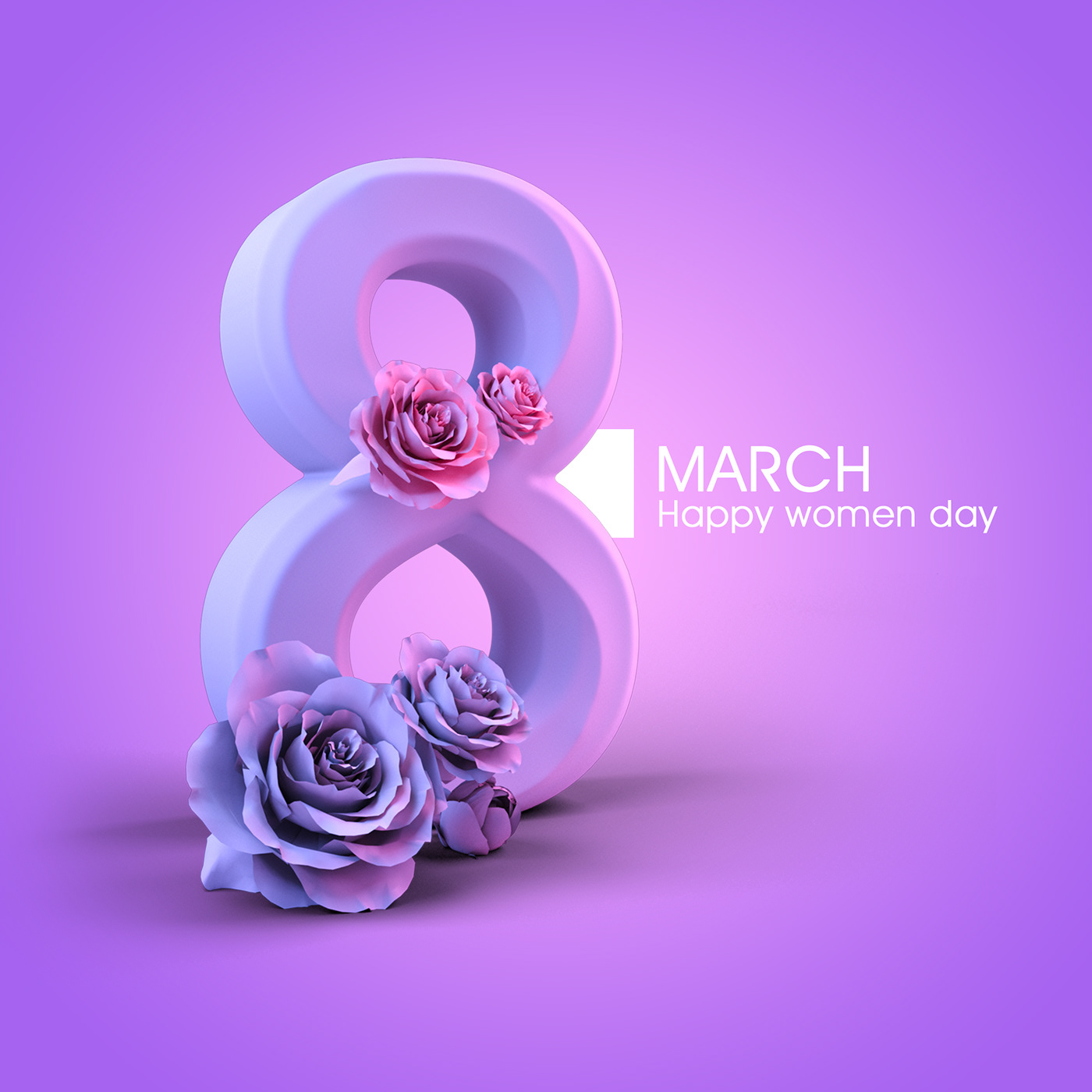 8 march adobe illustrator flower violet women's day