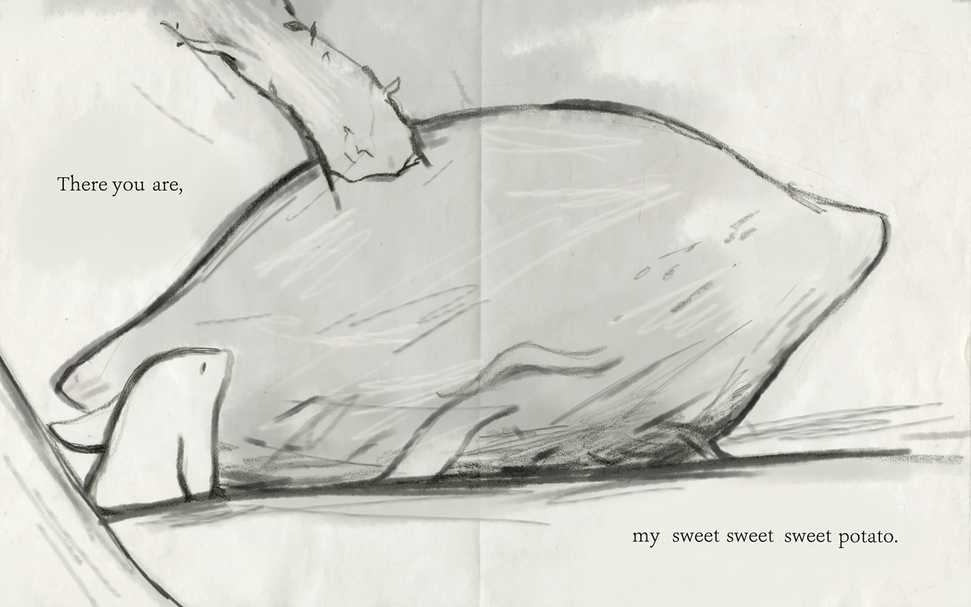 watercolor children's book text story Mole