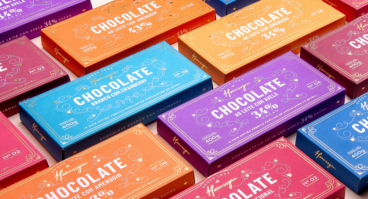 chocolate colorful graphic design  Packaging packaging design type design vintage