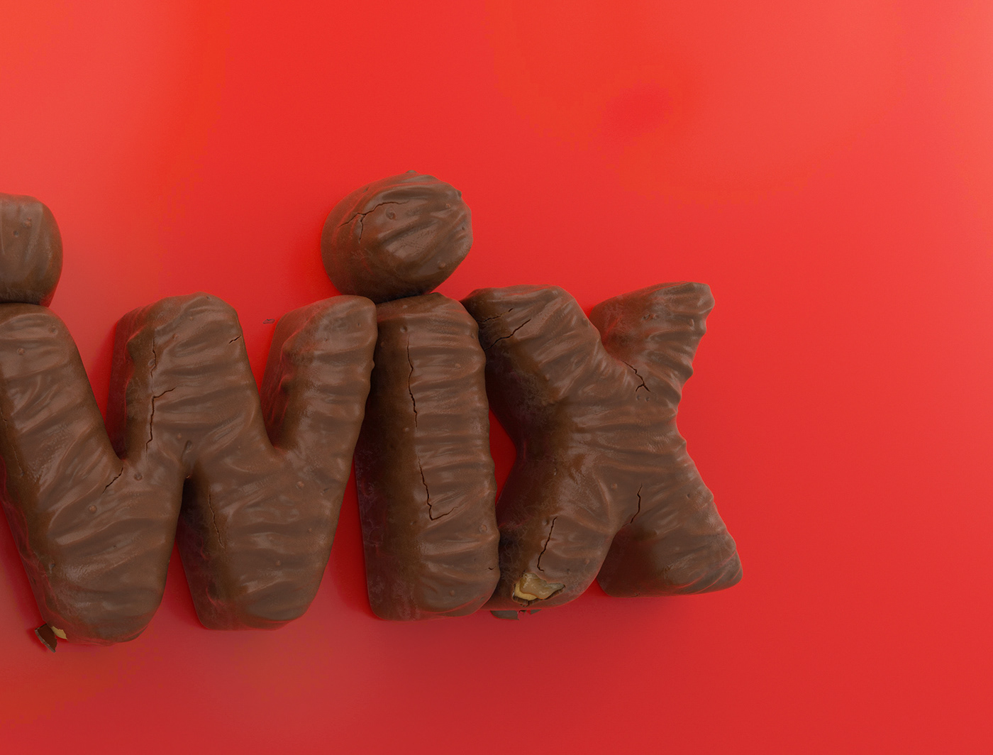 type 3D Type chocolate chocolate ad twix 3D CHOCOLATE yummy 3D 3D lettering CGI