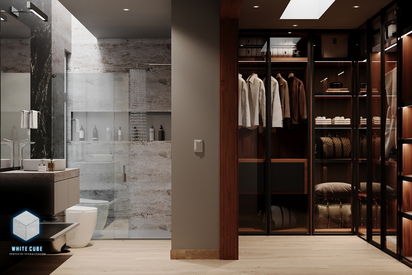 bathroom design bathroom interior design  arquitectura Interiorismo Diseño de Interiores wood residential architecture visualization