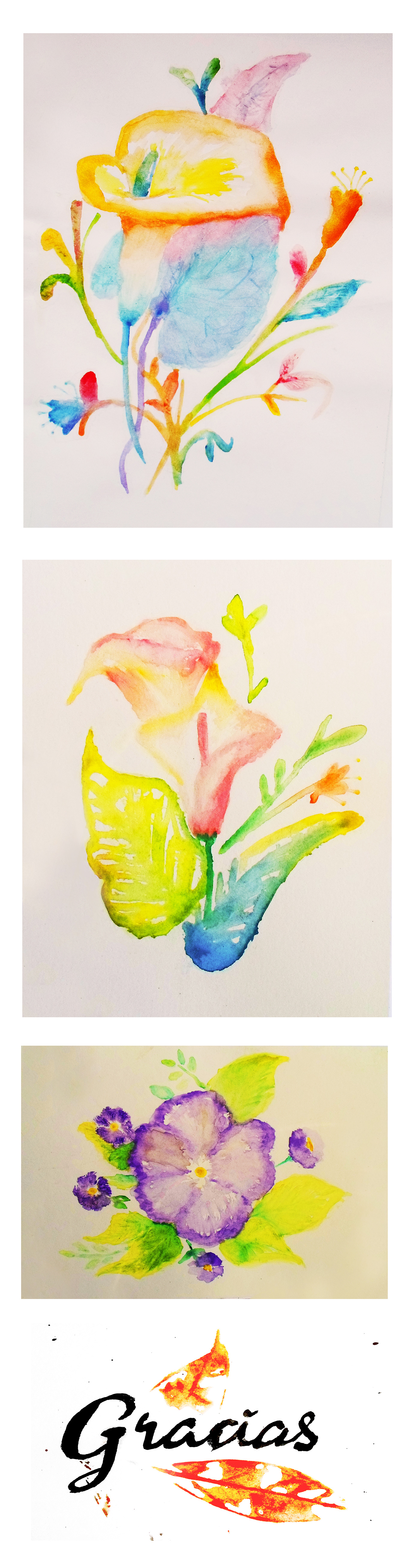 Flores acuarela pintura naturaleza color watercolor flower art