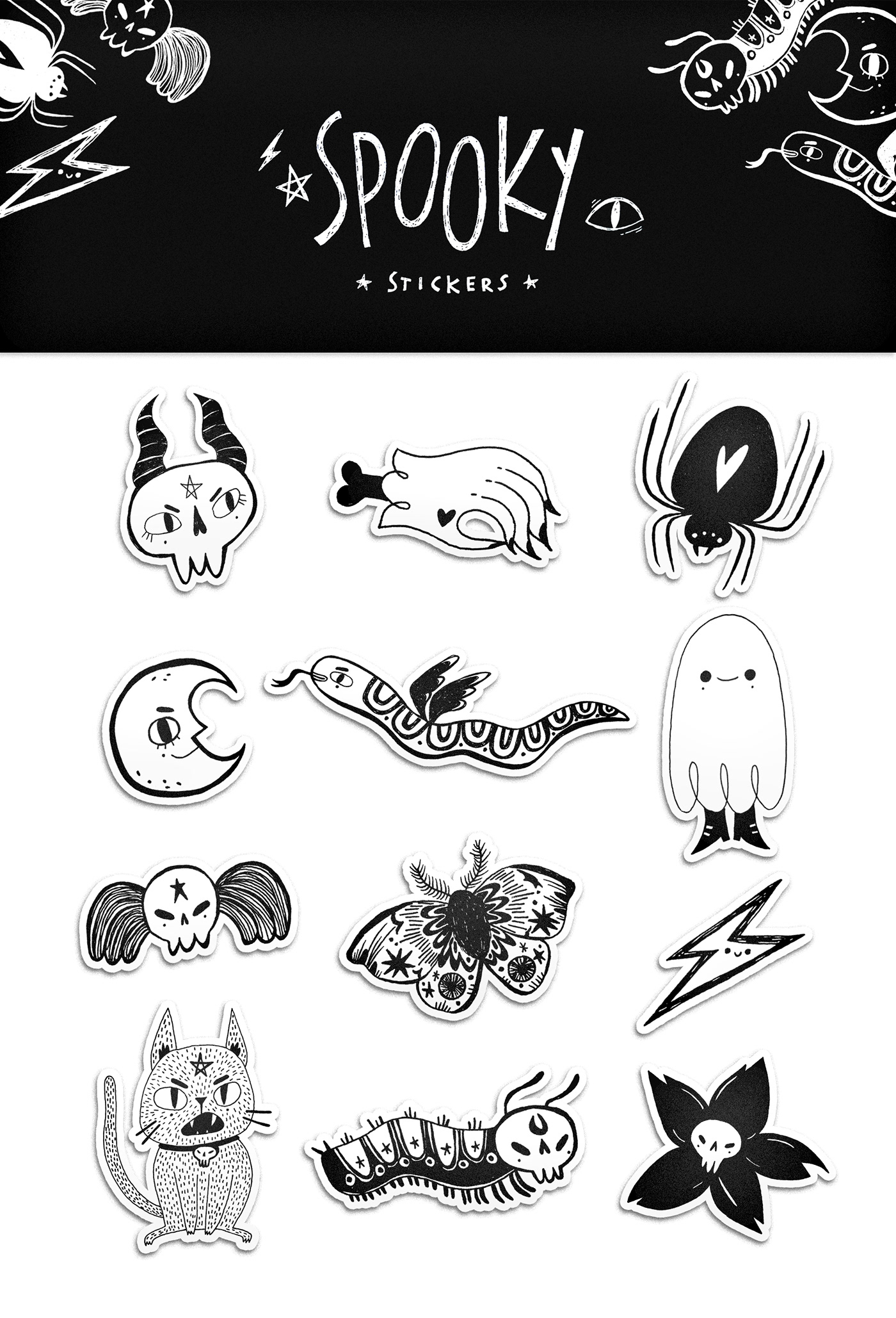 ILLUSTRATION  spooky stickers