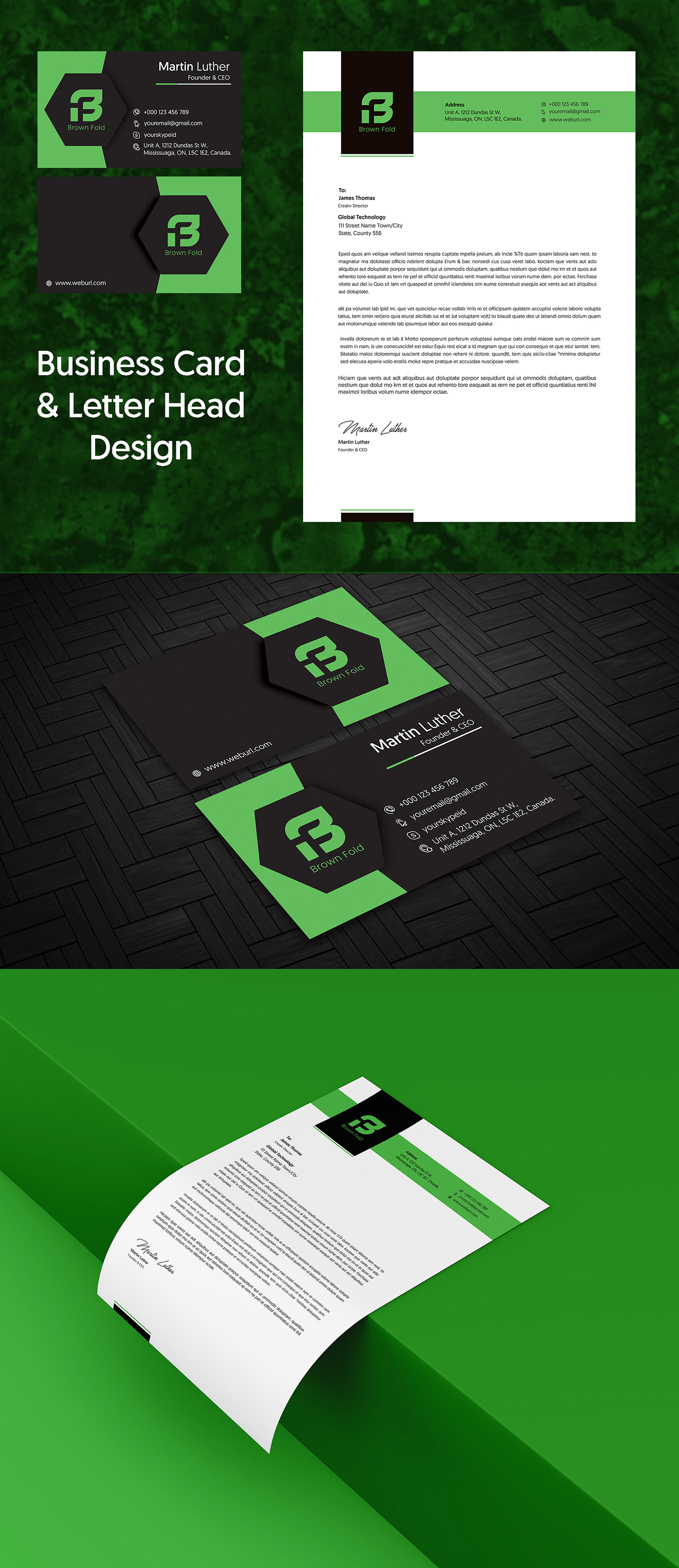 business card Creative Design free mockup  letter head Mockup Free Download