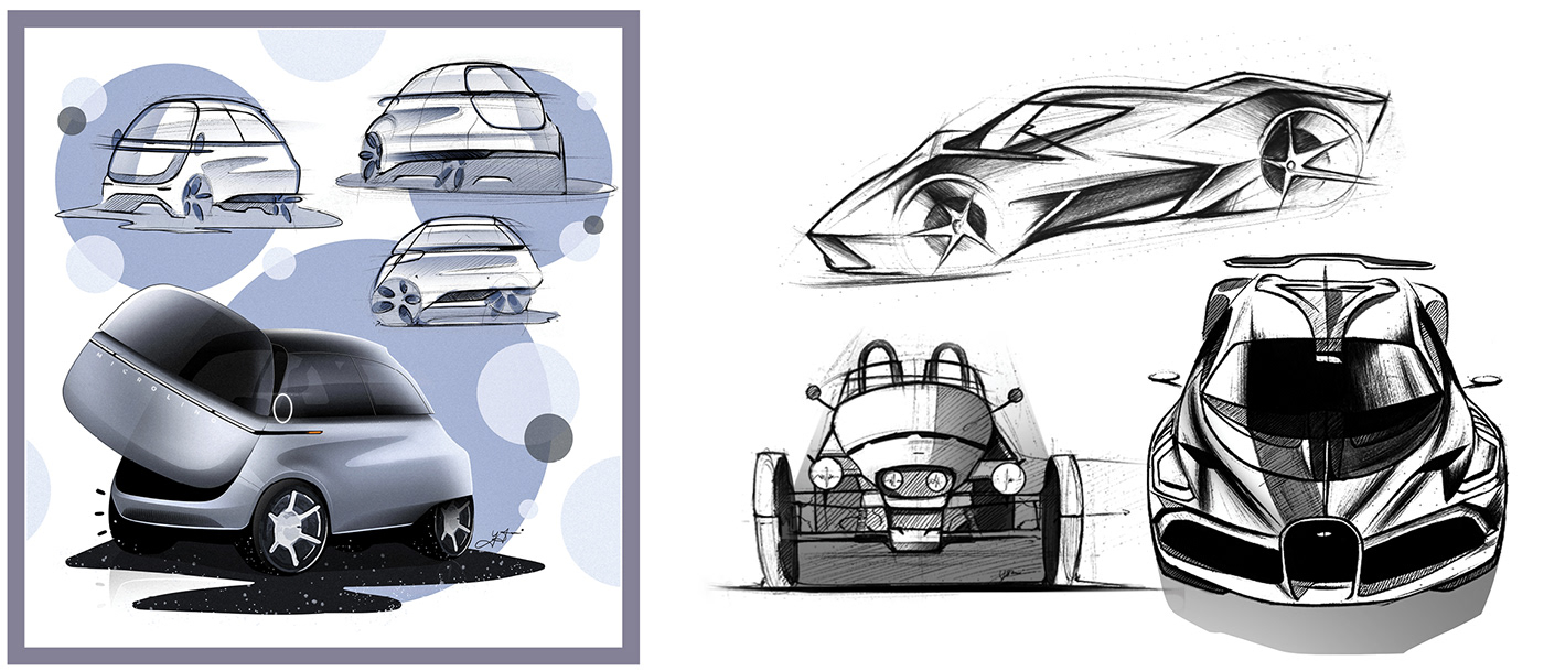 exterior design Transportation Design automotive   car design sketch concept art Drawing  digital painting photoshop designer