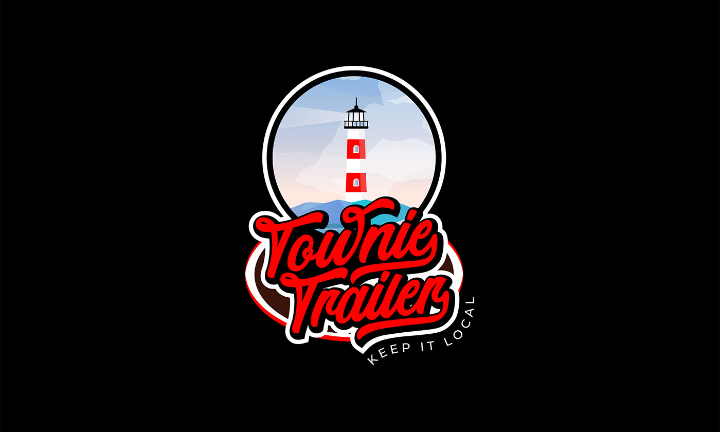 3D Logo Design Brand Design brand identity logo Logo Design Townie Trailer Logo typography  