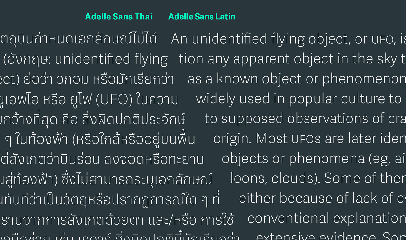 Adelle Sans typetogether multiscript san serif Thai low contrast grotesque