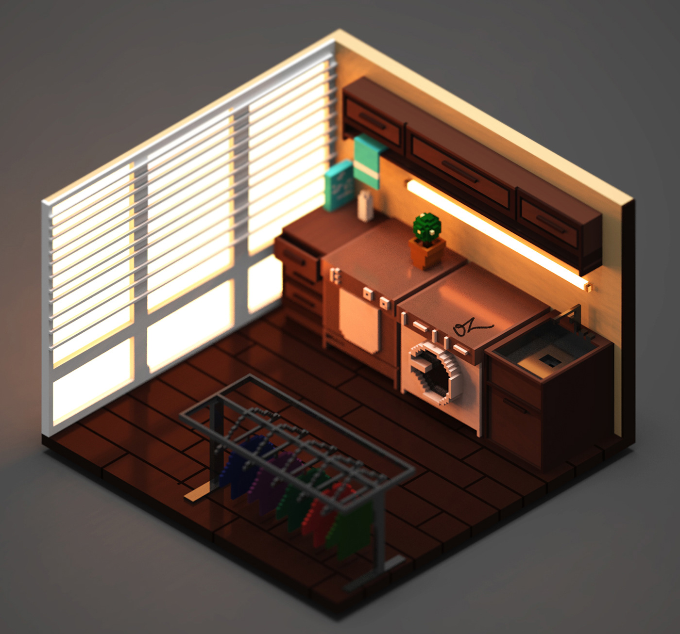 cinema4d c4d Magicavoxel 3D Isometric lowpoly papercraft voxel pixelart gameart