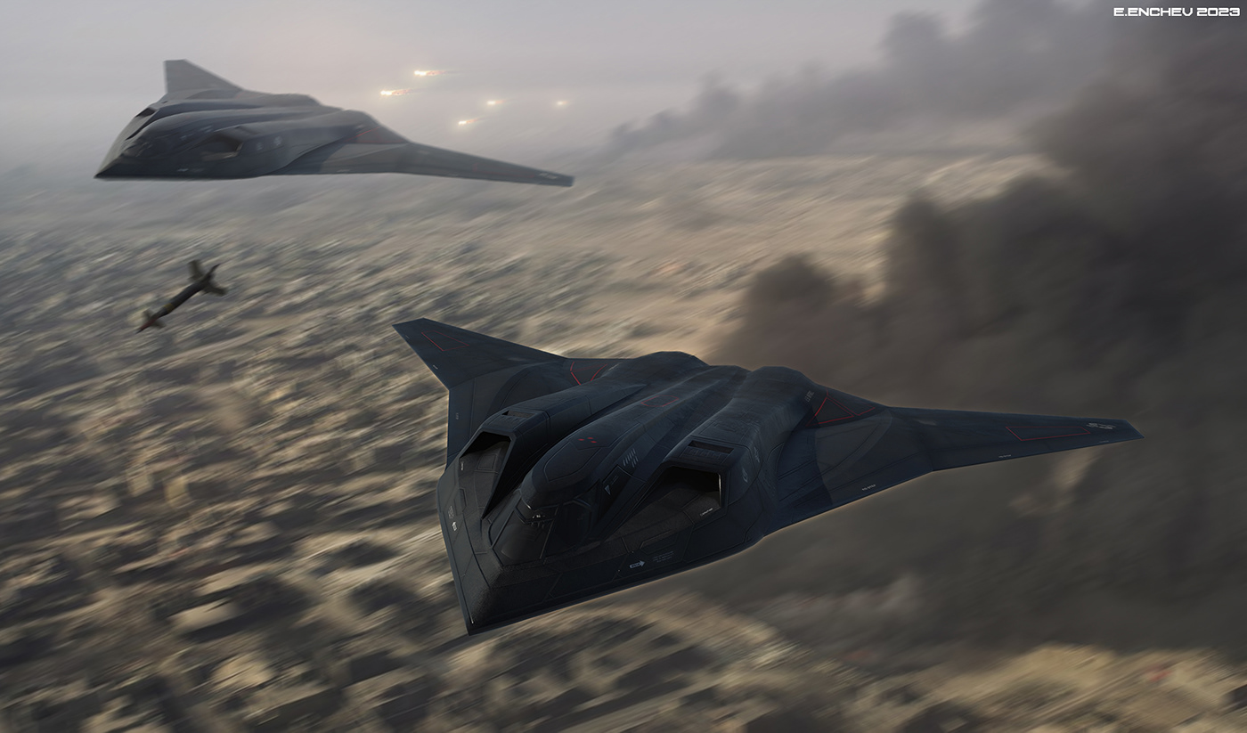 stealth bomber design concept Aircraft Military aviation airforce Vehicle NEXTGEN
