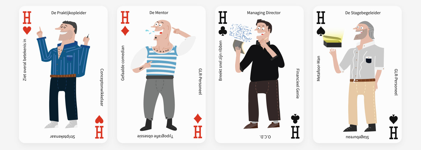 Playing Cards cards ILLUSTRATION  Poker charachter roulette design comic Drawing  adobeawards