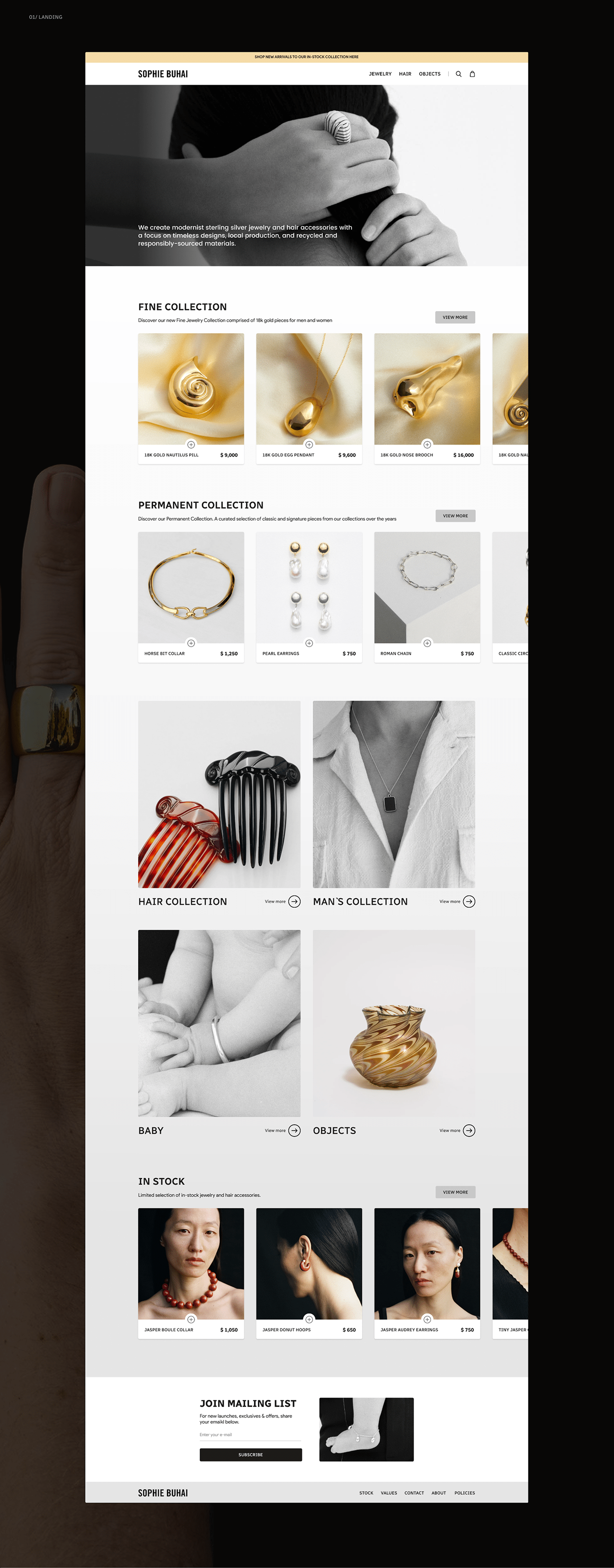 Ecommerce jewelry redesign brand store UI