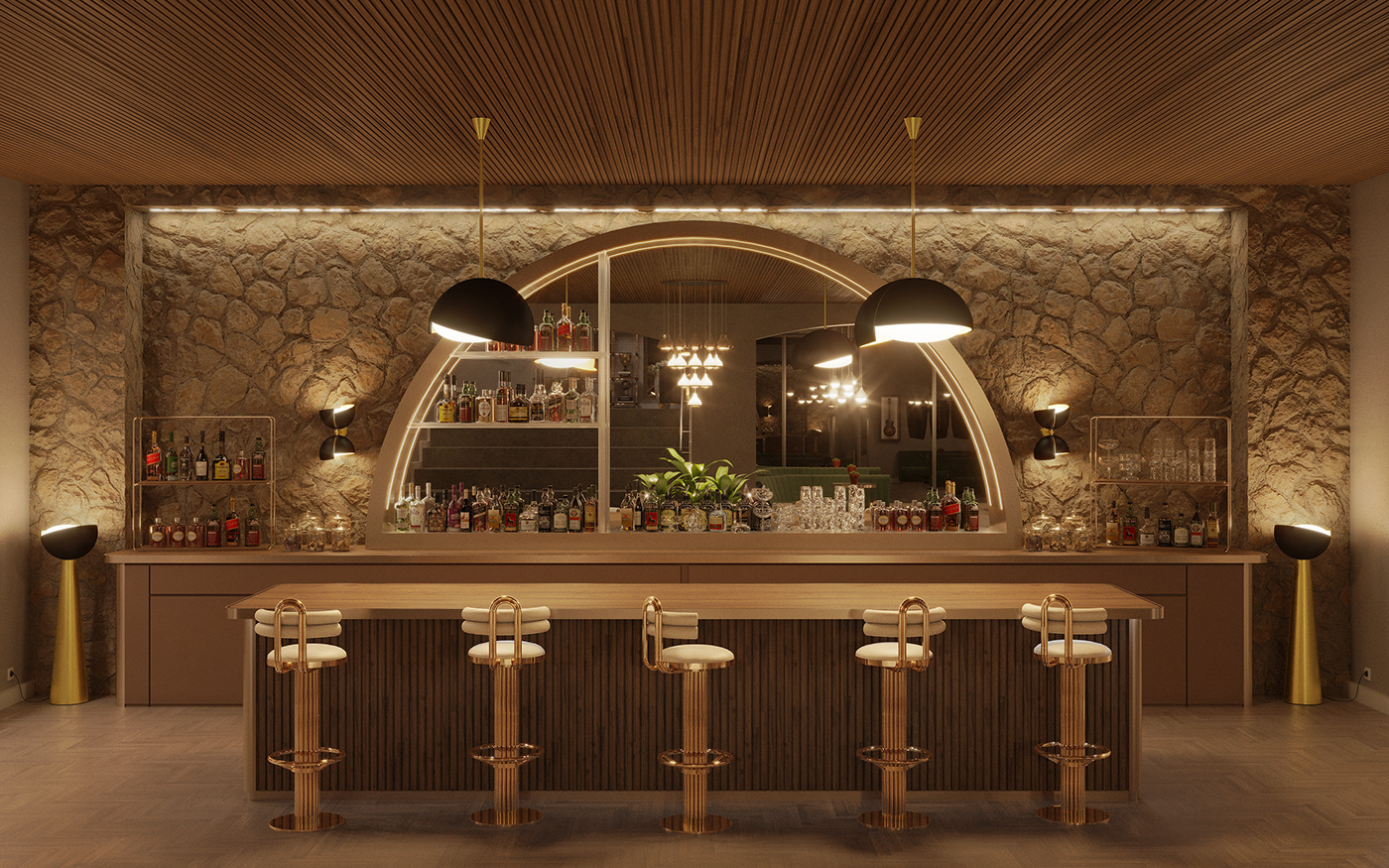 furniture Draga & Aurel Delightfull Essential Home architecture Render visualization 3ds max modern Bar Design