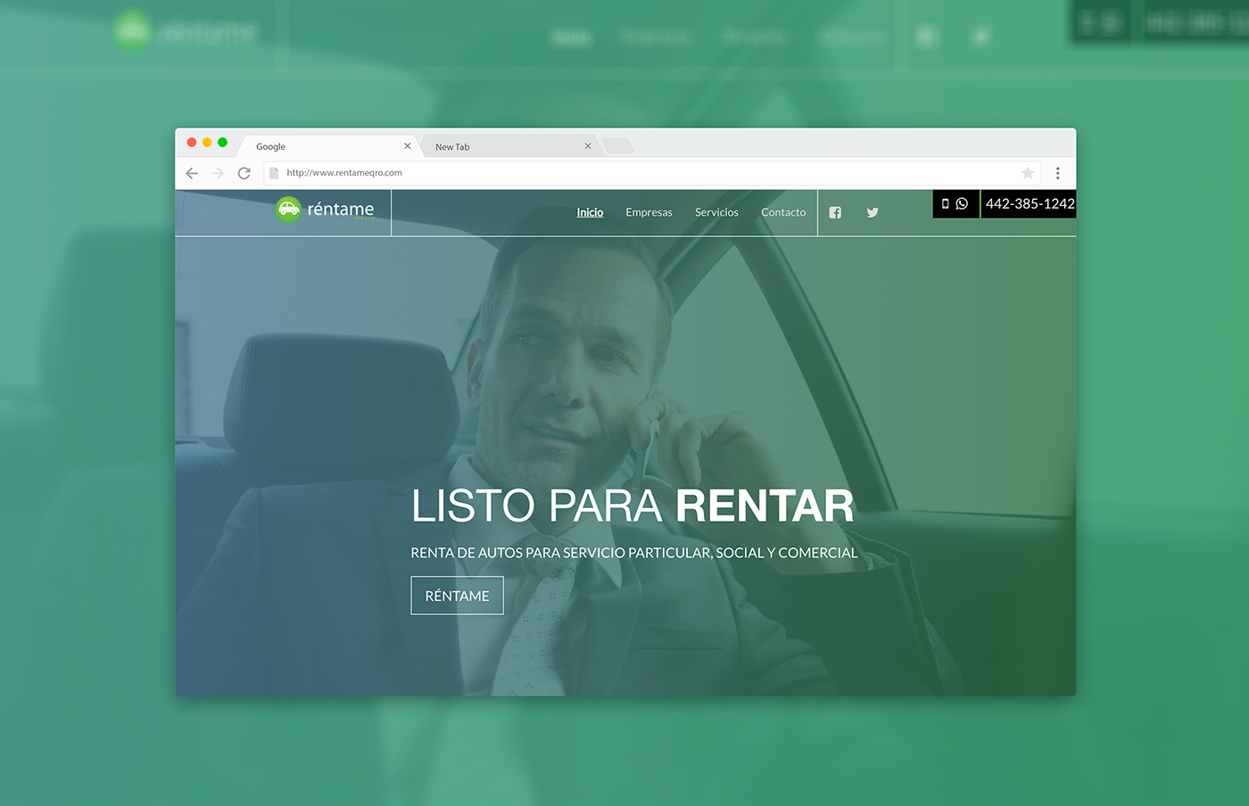 UI Website design Rent Cars services ux