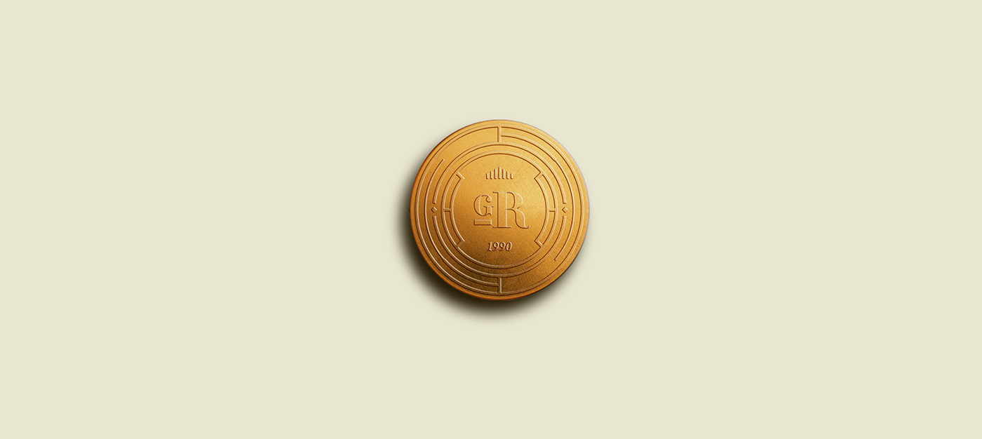 brand design moeda imóveis realty coin graphic gold