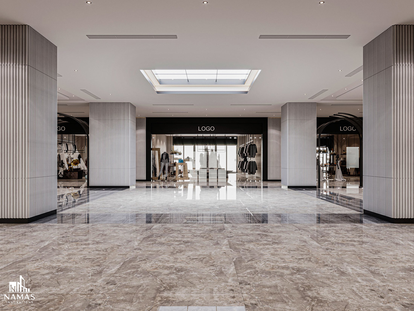 interior design  visualization 3ds max architecture modern corona mall design