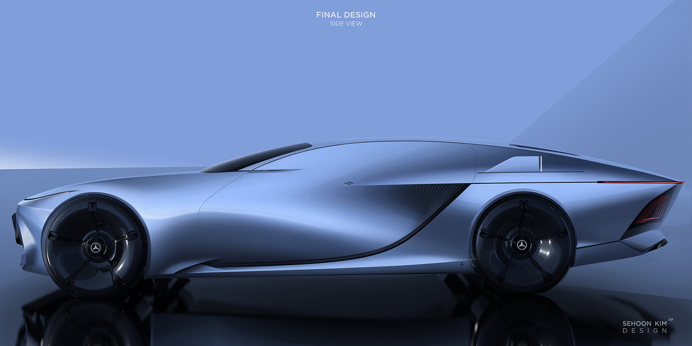 Mercedes Benz nostalgia AMG car design Automotive design Thesis Project sketch sedan sports car aerodynamic