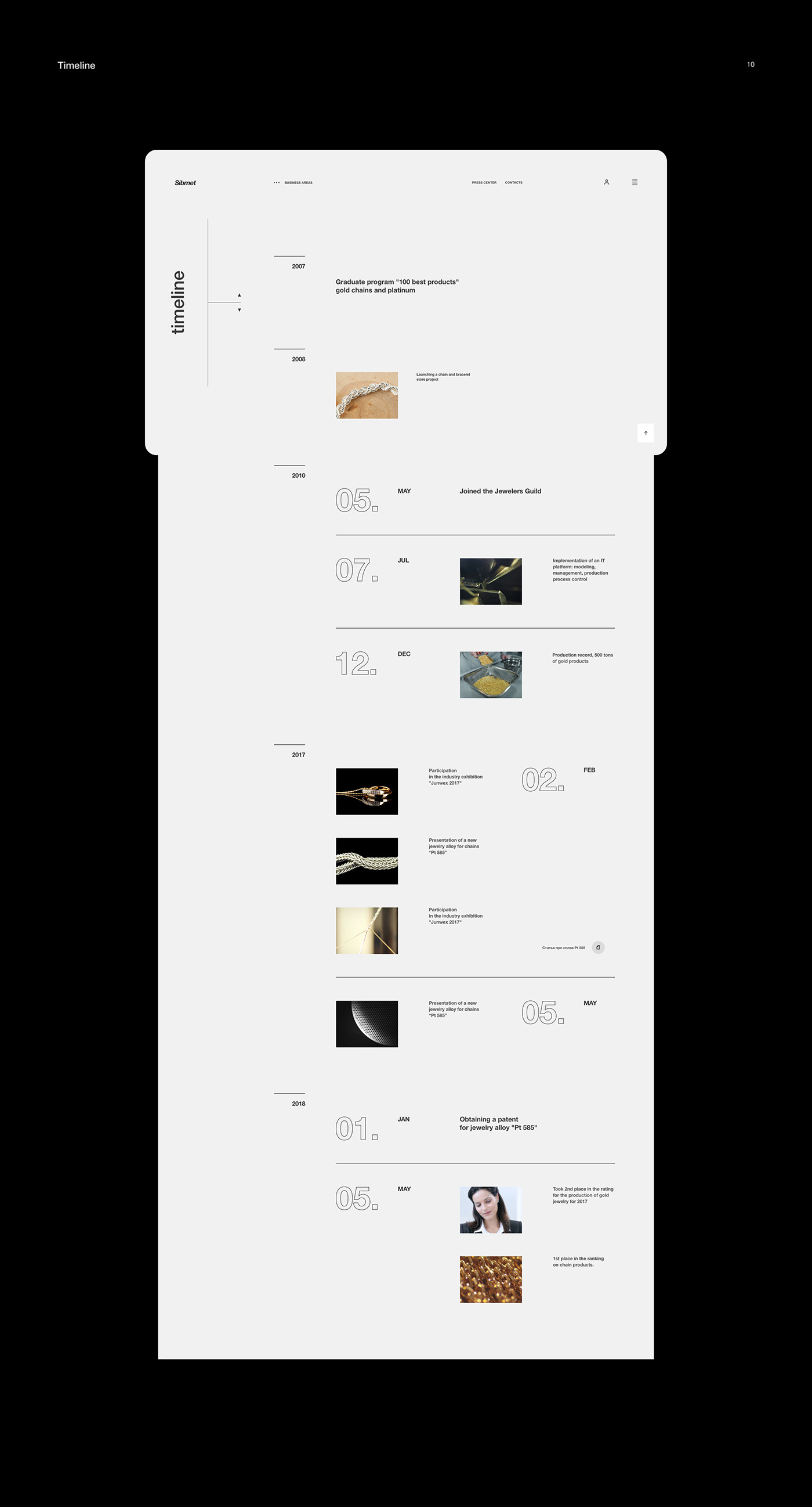 3D gold grid jewelry promo site typography   UI ux Web