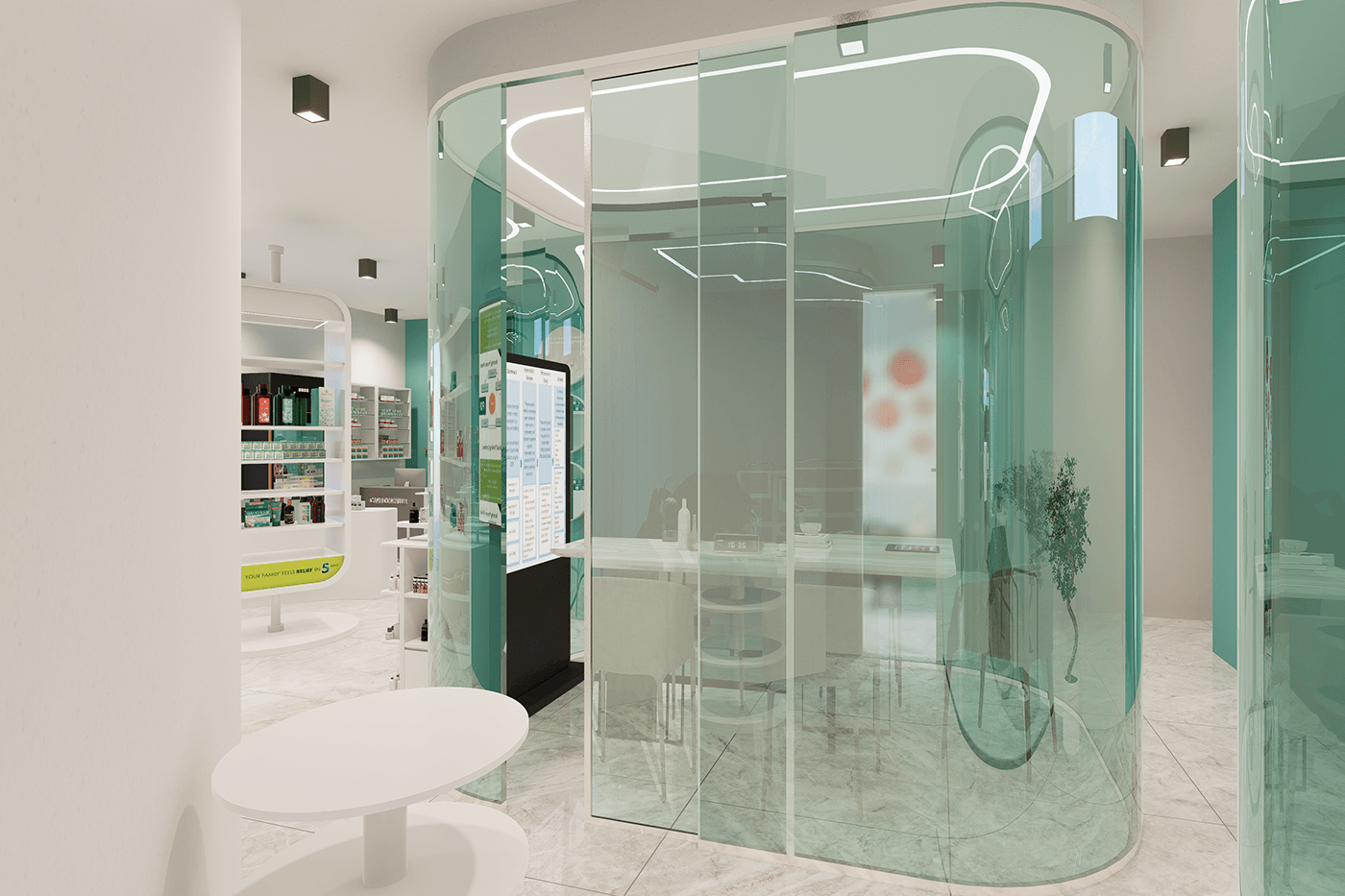 interior design  architecture Render visualization 3D modern medical hospital Elegant Executive Office Welcoming Reception
