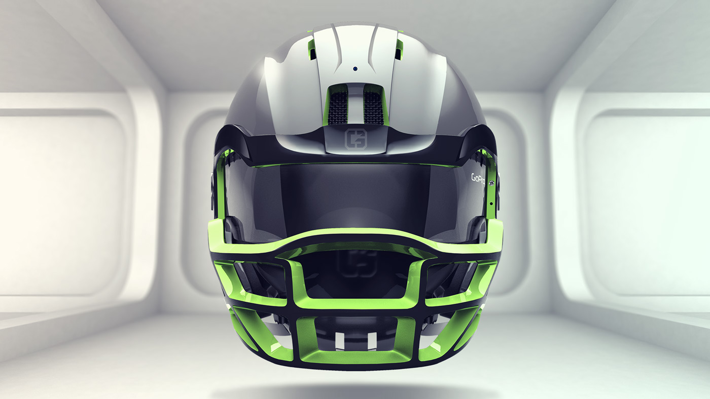 gridiron Helmet future product design  Wearable tech headwear nfl UI ux