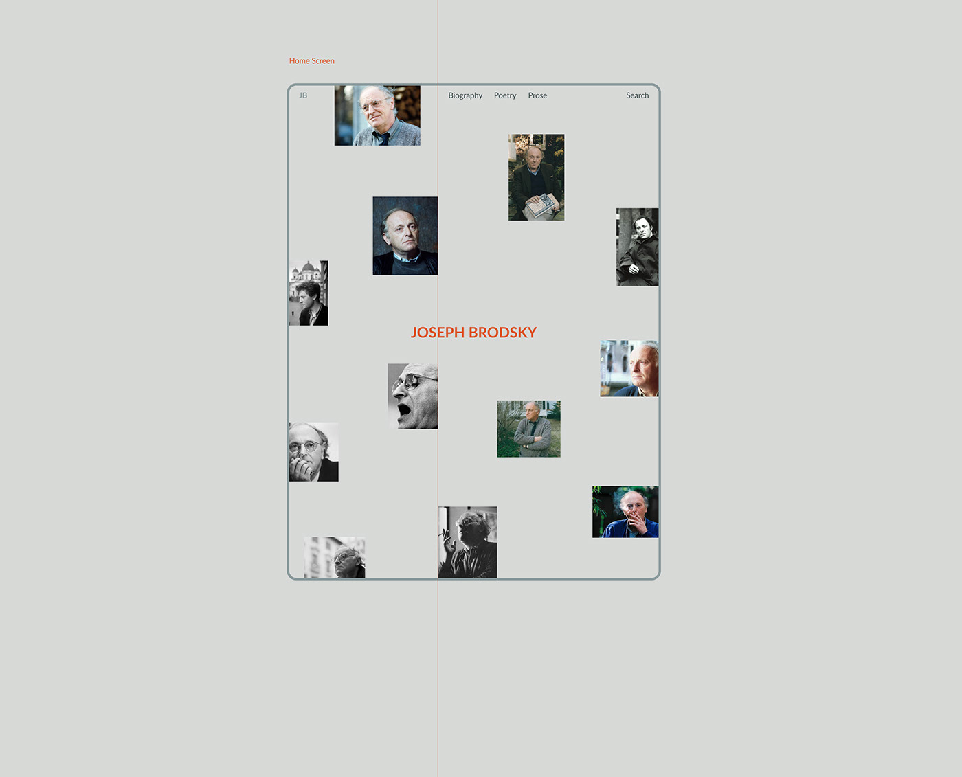 Website site Web UI/UX Interface interaction Biographical Website Joseph Brodsky poet user interface