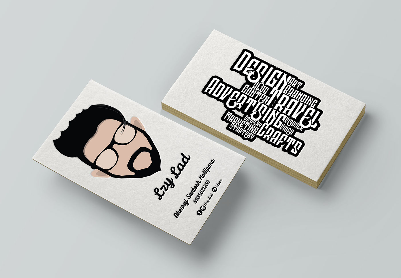 business card flat branding  simple goth typogyaphy visiting card India